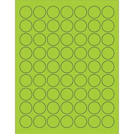 Box Partners Box Partners LL191GN 1 in. Fluorescent Green Circle Laser Labels - Pack of 6300 LL191GN